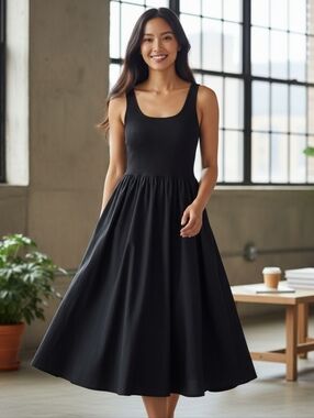 A New Day Asymmetrical Midi Balley Dress SZ XS